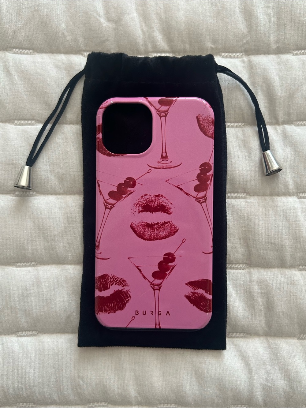Burga Pink Cocktail & Lip Pattern iPhone 13/14 Case